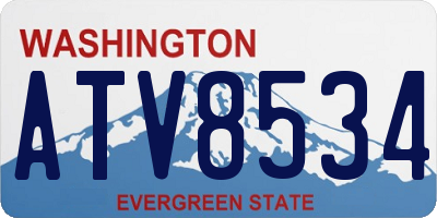 WA license plate ATV8534