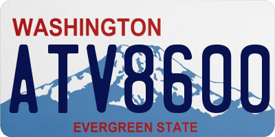 WA license plate ATV8600