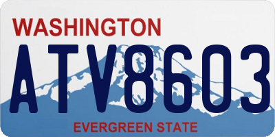 WA license plate ATV8603