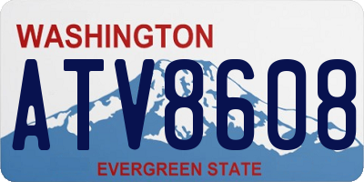 WA license plate ATV8608