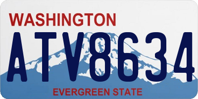 WA license plate ATV8634