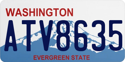 WA license plate ATV8635