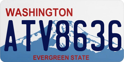 WA license plate ATV8636