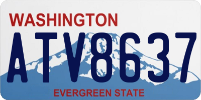 WA license plate ATV8637