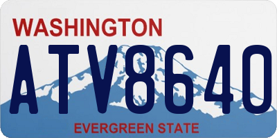 WA license plate ATV8640