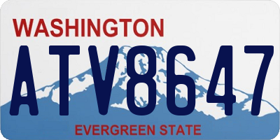 WA license plate ATV8647