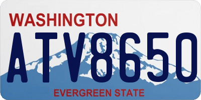 WA license plate ATV8650