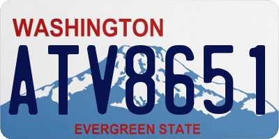 WA license plate ATV8651