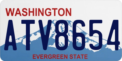 WA license plate ATV8654