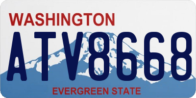WA license plate ATV8668