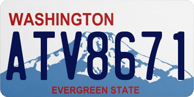 WA license plate ATV8671