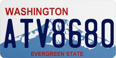 WA license plate ATV8680