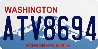 WA license plate ATV8694