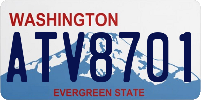 WA license plate ATV8701
