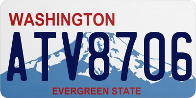 WA license plate ATV8706