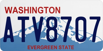 WA license plate ATV8707