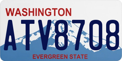WA license plate ATV8708