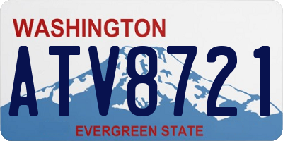 WA license plate ATV8721