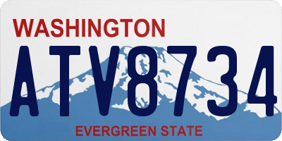 WA license plate ATV8734