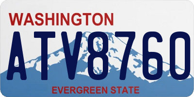 WA license plate ATV8760