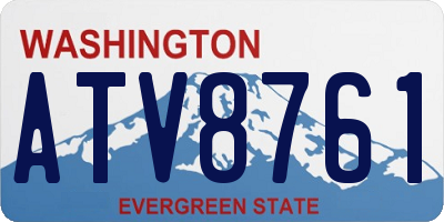 WA license plate ATV8761