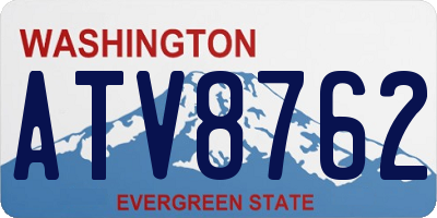 WA license plate ATV8762