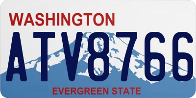 WA license plate ATV8766