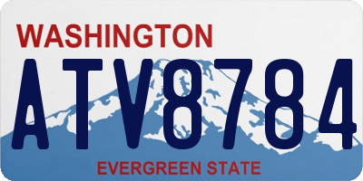 WA license plate ATV8784