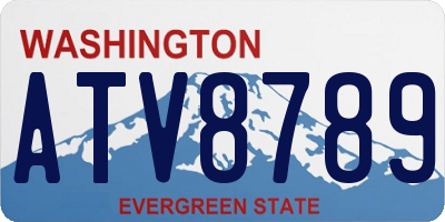 WA license plate ATV8789