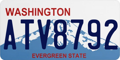 WA license plate ATV8792