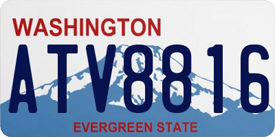 WA license plate ATV8816