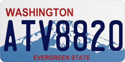 WA license plate ATV8820