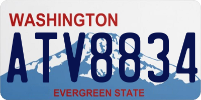 WA license plate ATV8834