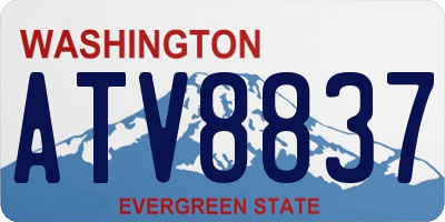 WA license plate ATV8837