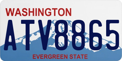 WA license plate ATV8865