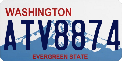 WA license plate ATV8874