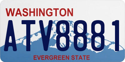 WA license plate ATV8881