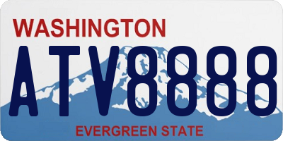 WA license plate ATV8888