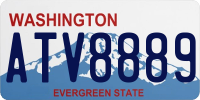WA license plate ATV8889