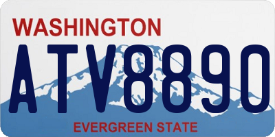 WA license plate ATV8890