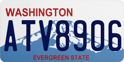 WA license plate ATV8906