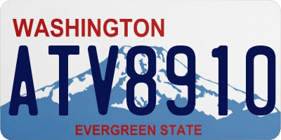 WA license plate ATV8910