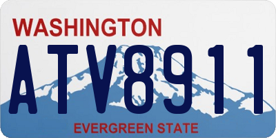 WA license plate ATV8911