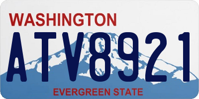 WA license plate ATV8921
