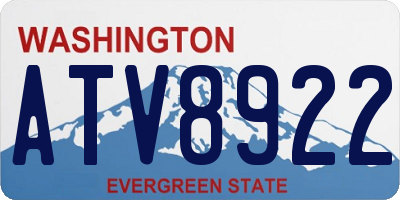 WA license plate ATV8922