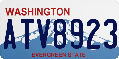 WA license plate ATV8923