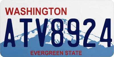 WA license plate ATV8924