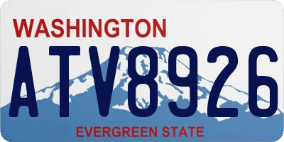 WA license plate ATV8926