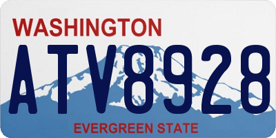 WA license plate ATV8928