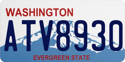 WA license plate ATV8930